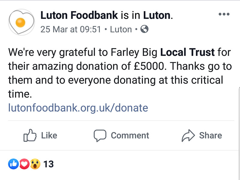 luton foodbank donation notice